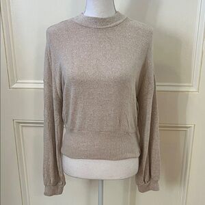 Elegant Beige Crew Neck Sweater